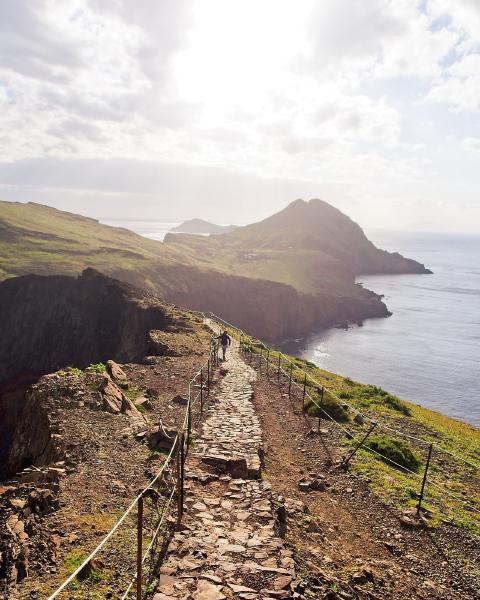 Madeira's hike to the end of the world, after an unexpectedly stunning sunrise, this was the journey over the thinnest stretch of the island, just a few meters wide, rising out of the sea.