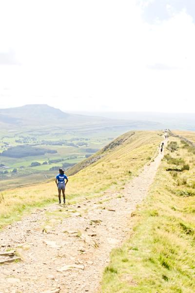 First summit of Whernside meant I'd completed all of Yorkshire's 3 tallest peaks. This vista at the beginning of the descent, looking out at the distinctive profile of Ingleborough.