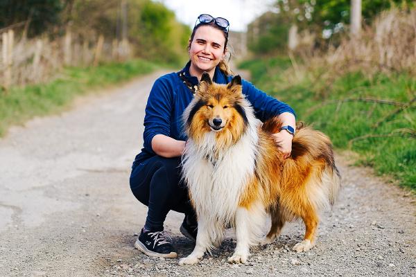 Radiant fur on a country lane.